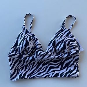 OLD NAVY Zebra Bikini Top Size Small NWT